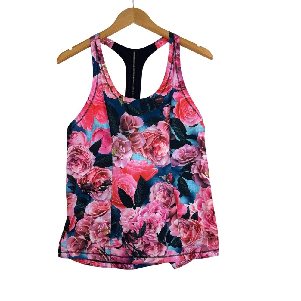 Lululemon Lightened Up Singlet Secret Garden Tank size 6 Pink/Multicolor